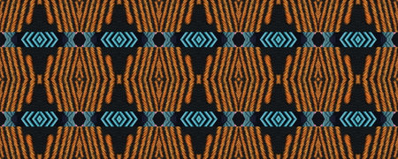 Seamless Navajo Embroidery. Gold print Slavic Wool. Native Wicker Embroidery. Needlework rhinestones...