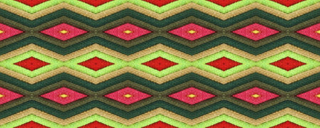 Seamless Ethnic Ornament. Gypsy Border. Woven Tapestry Dull Print. Rude Lines Rug. Wicker Indian...