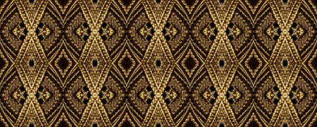 Seamless Native Ornament. New Year sequins Ikat. Volume Motley Print. England Luxury Background. Native Woven Tapestry. Gold print Mexican Woolen.の写真素材