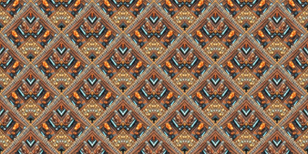 Seamless Navajo Embroidery. Chinese Beautiful background. Gold print Mayan Ikat. Native Wicker...