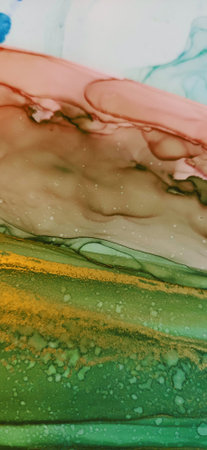 Clouds Macro. Orange and Sapphirine Spots. Ice Background Blots. Contrast Ink Morbilli. Aquamarine...