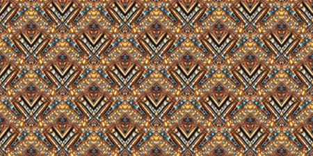 Seamless Native Ornament. Gold print Indian Wool. Rustic Design. Norwegian Decor. Native Woven...