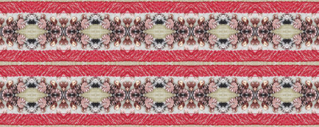 Seamless Ethnic Pattern. Wicker Embroidery Neutral Print. Indian Folk Design. Old Strips Ikat. Wicker European Embroidery. National Winter Pattern.の写真素材