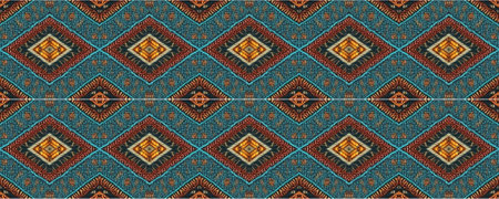 Seamless Ethnic Pattern. Native Woven Tapestry. Gold print Arabesque Knitted. New Year Lines Woolen. Decoration Relief. Kalmuck Motif.の写真素材