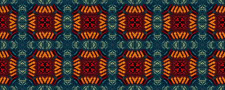 Seamless Navajo Embroidery. Indian handmade Retro Textile. Modern Rhombus Weaving. National Threadbare. Native Wicker Embroidery. Wicker European Wicker.の写真素材