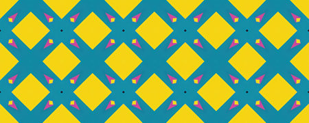 Seamless Navajo pattern. Wicker New Year Stitch. Volume Rhombus Macrame. Chinese Ethnic Embroidery. Native Woven Tapestry. Indian handmade Thematic Ornament.の写真素材