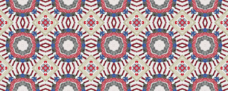 Seamless Ethnic Ornament. Wicker Embroidery Delicate Print. England Threadbare. Modern Lines Thread. Wicker European Weaving. Arabesque Thematic Border.の写真素材