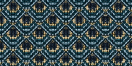 Seamless Navajo Embroidery. Gold print Ukrainian Macrame. Winter Rhombus Yarn. Colorful Textile....