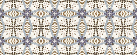 Seamless Ethnic Ornament. Wicker Embroidery Light Brown Print. Northern Border. Vintage Lines...