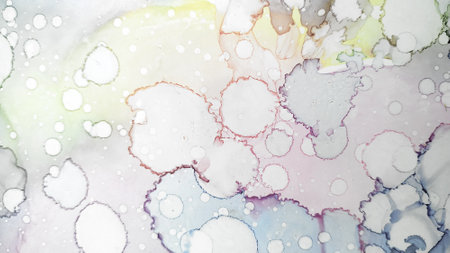 Funny Background. Awesome Background print. Indigo Delicate Watercolor Print. Paint Divorces. Indian Holi Festival. Pigment Aquarelle paint. Blots Fluid.の写真素材