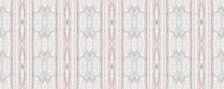 Seamless Volume Warm Fabric. Shabby English Knitted Pattern. Deer Style Natural Pattern. Light...