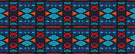 Seamless Ethnic Ornament. Native Woven Tapestry. Rustic Pattern. Decoration Strips Embroidery.