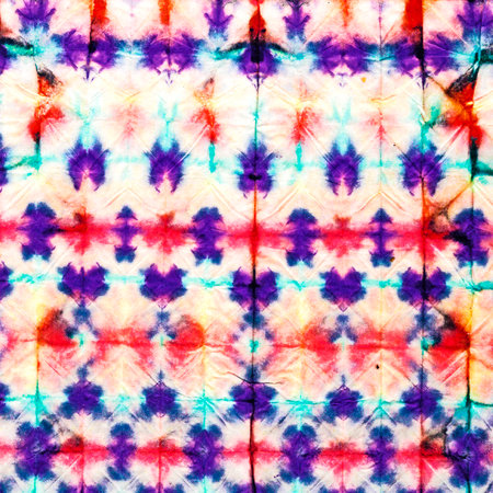 Tie Dye Textile Print. Painted Cloth. African Batik. Tile Pattern. Watercolor Print. Hippie Ethnic Embroidery Ornament. Cloth Textile. Tie Dye Print.の写真素材