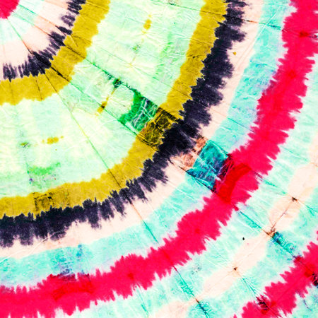 Tie Dye Textile Print. Tile Pattern. Colored Batik. Cotton textile. Paint Blur South Ornament. Great Aquarelle paint. Cloth Gringe print. Tie Dye Print.の写真素材