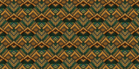 Seamless Ethnic Embroidery. Gold print. Woven Tapestry. Rustic Background. Bohemian Strips Tapestry.の写真素材