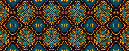 Seamless Navajo Embroidery. Aristocratic Rhombus Chenille. Norwegian Ornament. Indian handmade...