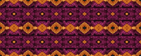 Seamless Ethnic Ornament. Gold print. Native Wicker Embroidery. Decoration Strips Tapestry. Art...