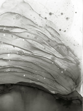 Abstract background of acrylic paint in black and white tones. Fragment of artwork.の写真素材