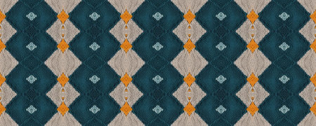 Seamless Native Ornament. Gold print Mexican Tapestry. Bohemian Retro. Native Woven Tapestry. Rustic knitting Embroidery. Ukrainian Motif.の写真素材