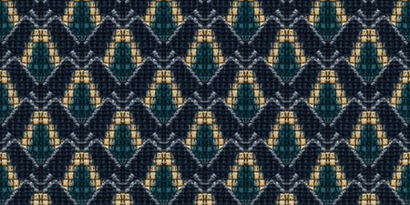 Seamless Ethnic Ornament. Slavic Decoration. Native Woven Tapestry. Decoration Lines Tapestry. Folk Motley Print.の写真素材