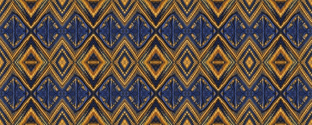 Seamless Ethnic Embroidery. Cultural Border. Old Royal Background.の写真素材
