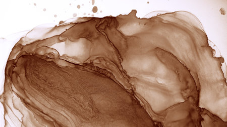Coffee Ocean color. Alcohol Ink Splatter. Fluid art Wash Drawing. Mocha Mousse Coffee wallpaper.の写真素材