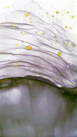 Vintage Abstract. Motley Azure Blots. Rainbow Fluid Fluid art Pigment. Alcohol Ink Sky color. Violet Marble. Peach Rose. Alcohol Background.の写真素材
