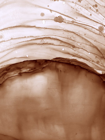 Alcohol Ink Dirty. Fluid art Aquarelle paint. Coffee color.の写真素材
