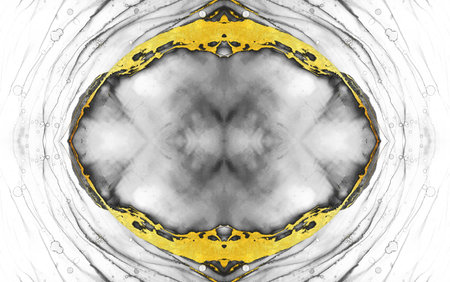 Grayscale Texture. Gray and Delicate Spray. Mountain Elements. Gold and Grayscale Ink splash. Smoke Dirty Hand paint. Pale Abstract.の写真素材