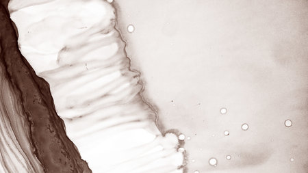 Alcohol Abstract. brunet and dirt-color. Dark sky spray. White and Brown Ink blots. Chocolate Stains Watercolor blur. Alcohol Ink Blots. Background for Cards.の写真素材