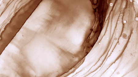 coffee and ish. Gray ice Marble. White and Brown Ink Blot. Chocolate Blots Ink Paint. Clouds Macro.の写真素材