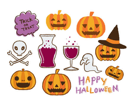 Cute Halloween Materialのイラスト素材
