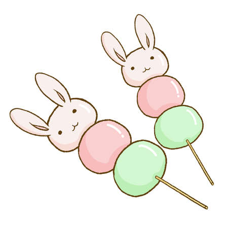 Rabbit's Three-Color Dangoのイラスト素材