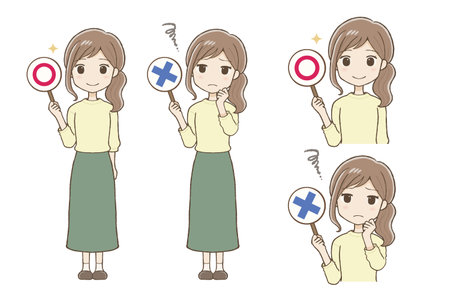 Woman in long skirt with mulsine and cross signのイラスト素材