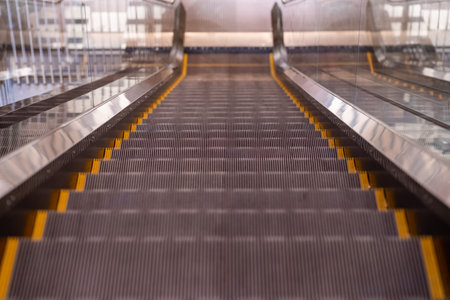 This is a picture of the escalator. Taken in Osaka, Japan.