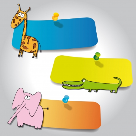 	Vector animals safari cartoon africa jungle sticker scrapbookのイラスト素材