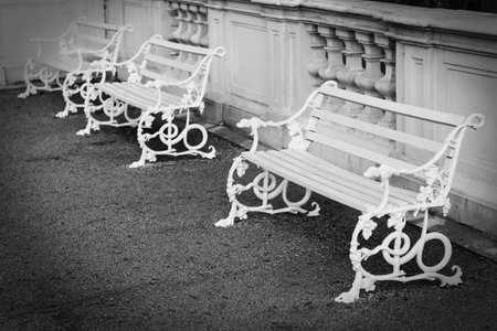 Retro benchesの写真素材