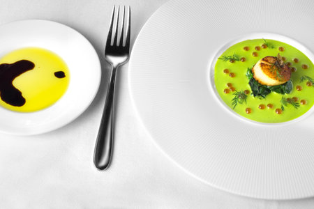 Gourmet scallops restaurant menuの写真素材