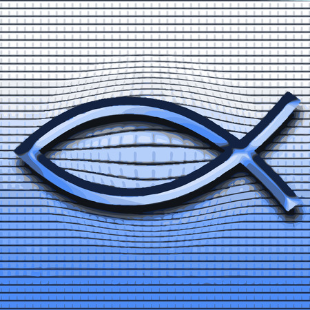 Christianity fish symbol 3d backgroundのイラスト素材