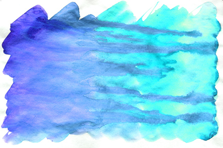 Watercolor wet background. blue and violet colors. Watercolor abstract background. Hand painted aquarelle background. Watercolor wash. Abstract paintingの写真素材
