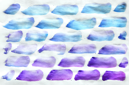 Watercolor wet background. Blue, violet, magenta and pink colors. Watercolor abstract background. Hand painted aquarelle background. Watercolor wash. Abstract paintingの写真素材
