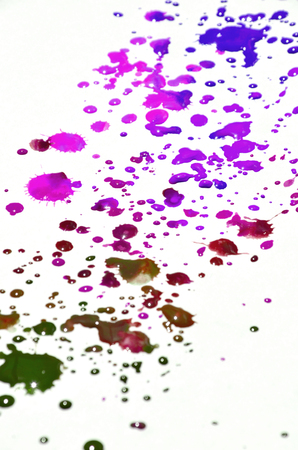 Colorful blue violet pink watercolor wet brush paint liquid background for wallpaper, card. Aquarelle bright color abstract hand drawn paper texture backdrop vivid element for text design, web, printの写真素材