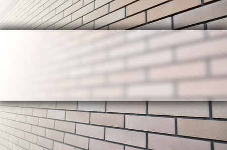 Detailed picture of a quality and ideally smooth brickwork in perspective with a free field for text. The image of the finished building showing the good quality of the work 
of buildersの写真素材