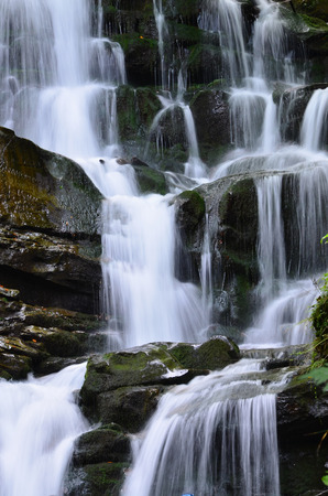 Waterfall Shipot (Shipit) - one of the most beautiful and the most full-flowing waterfalls of Transcarpathiaの写真素材