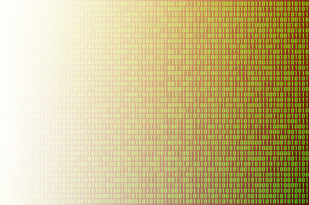 An image of a binary code made up of a set of green digits on a black background. Tonedの写真素材