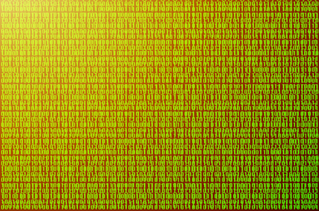 An image of a binary code made up of a set of green digits on a black background. Tonedの写真素材