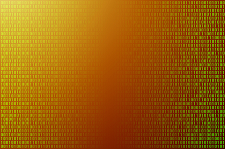 An image of a binary code made up of a set of green digits on a black background. Tonedの写真素材