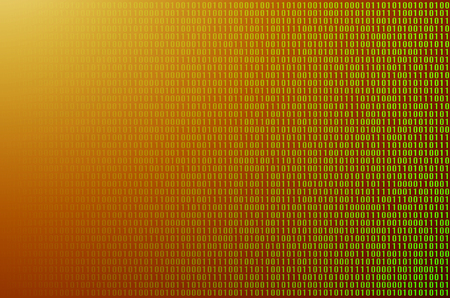 An image of a binary code made up of a set of green digits on a black background. Tonedの写真素材