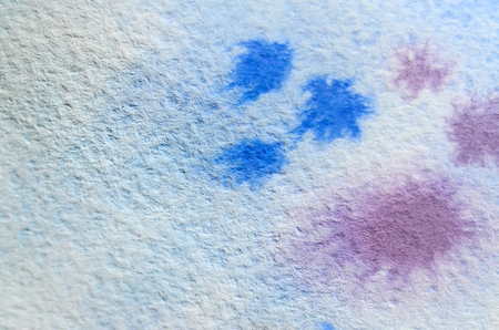 Abstract background illustration in the form of watercolor brush strokes and blue streams. Macro photo of watercolor pictureの写真素材