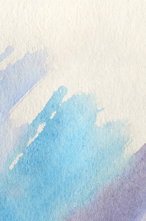 Abstract background illustration in the form of three watercolor strokes performed in cold blue and violet tonesの写真素材